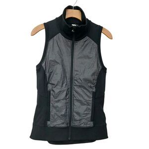 Alo Yoga Lakeside Vest Womens Medium Black Full Zip Performance Gym Athleisure